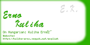 erno kuliha business card